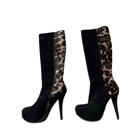 COPY - Beautiful Stuart Weitzman Suede and Pony Hair Heeled Boots Sexy NYC - Picture 12 of 14